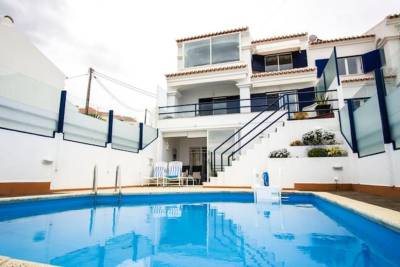 House with 4 bedrooms in Ericeira with wonderful sea view private pool furnished terrace 500 m from the beach