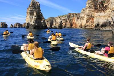 Kayak tour in Lagos to visit the caves and snorkel.