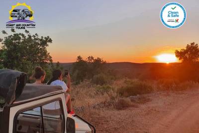 Jeep Sunset by the Algarve Mountains