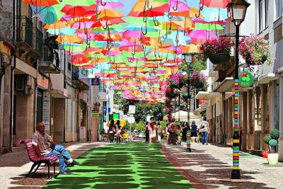 Private Tour from Lisbon to Agueda the Art Umbrellas Festival City and much more with lunch