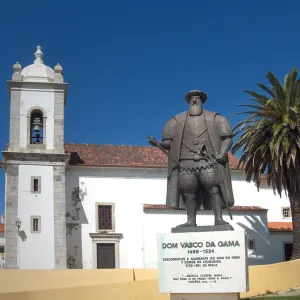 Sines - Parish Church and Vasco da Gama Statue