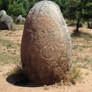 Almendres Cromlech - Engraved stone