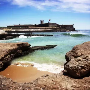 Carcavelos beach and fort