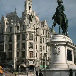 Dom Pedro VI statue - Avenida dos Aliados - Porto