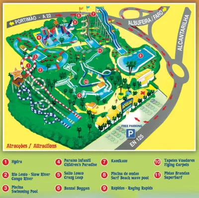 Aqualand Algarve map