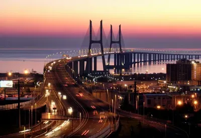 Vasco da Gama Bridge at night - Lisbon