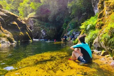 Water walk in lagoons and waterfalls