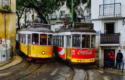 Lisbon tram jam