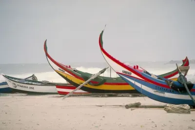 Boats on Beach at Nazare