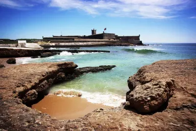 Carcavelos beach and fort