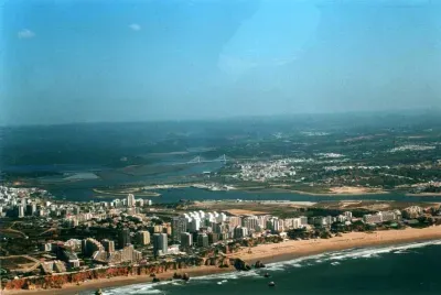 Praia da Rocha and Portimao from the Air