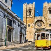 Lisbon Cathedral and tram - Alfama