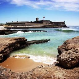 Carcavelos beach and fort
