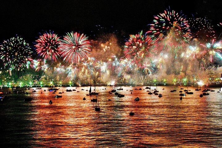 New Year's Eve on a Sailboat with Fireworks display in Lisbon